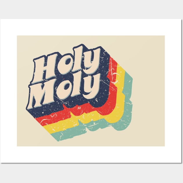 Holy Moly Seventies funky text Wall Art by BOEC Gear